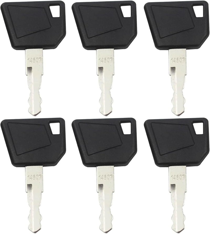 gradora 14607 Ignition Keys 701 45501 14707 14603 5755124 8035807 Replacement for J-CB 3CX Bo-mag Dynapac Te-rex Vibromax Bob-cat New Ho-lland Vo-lvo Mini Excavator (Pack of 6) - Image 1